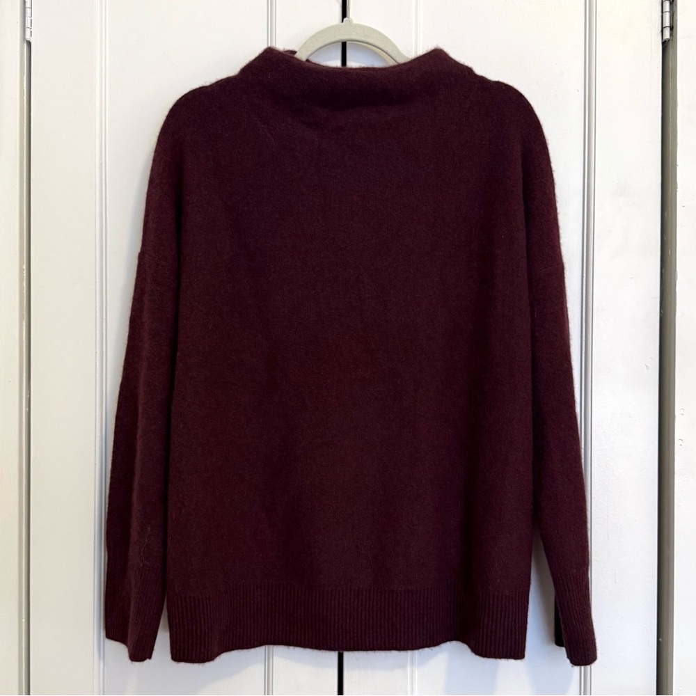 Vince 100% Cashmere Funnel Neck Sweater in Burgundy - Size Women’s L - Picture 2 of 4